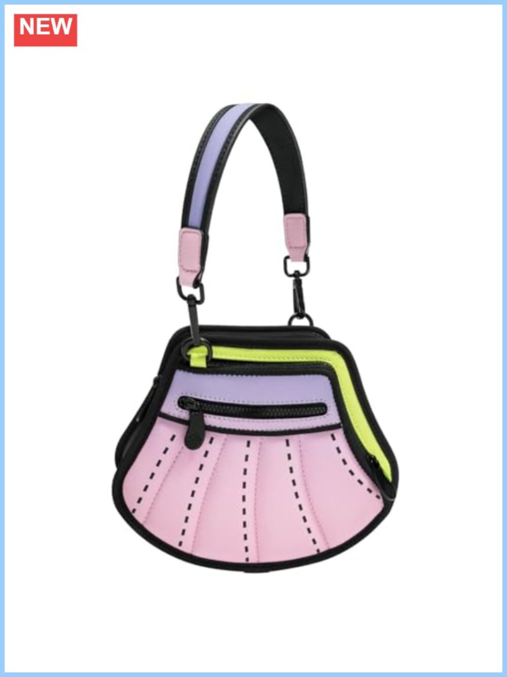 2D Cartoon Crossbody Shoulder Bag Synthetic Leather Nylon Women
